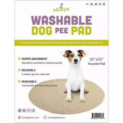 Zampa Pets Quality Whelp Round, Circular Shape Reusable Dog Pee Pads - 32" Round