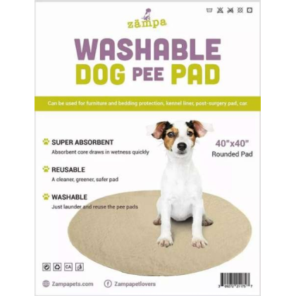 Zampa Pets Quality Whelp Round, Circular Shape Reusable Dog Pee Pads - 40" Round