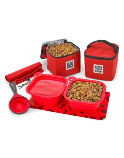 Red - Mobile Dog Gear Dine Away Bag (Medium/Large Dogs) - M/L