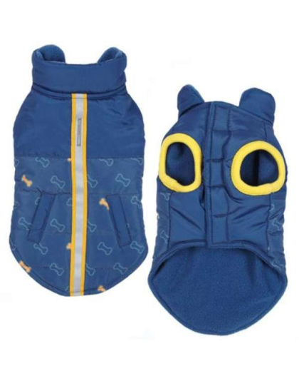 Blue - ES Bone Print Puff Jacket  - Small