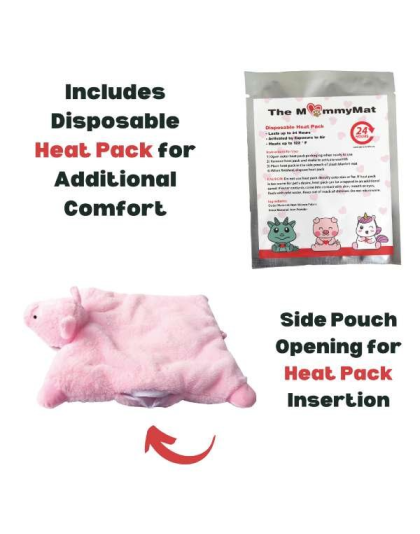 Rosie the Pig - The MommyMat - Heartbeat Anxiety Pet Bed Mat - 18 x 18 in