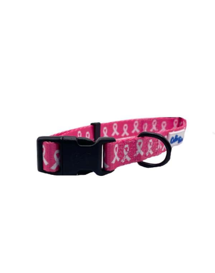 Breast Cancer Awareness Pink - Cutie Ties Fun Design Dog Collar - Medium