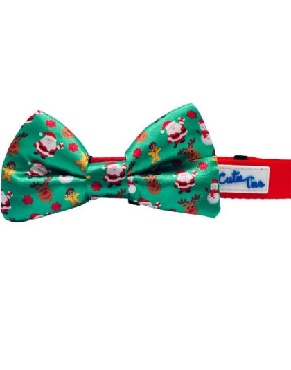 Xmas Green - Cutie Ties Dog Bow Tie - One Size