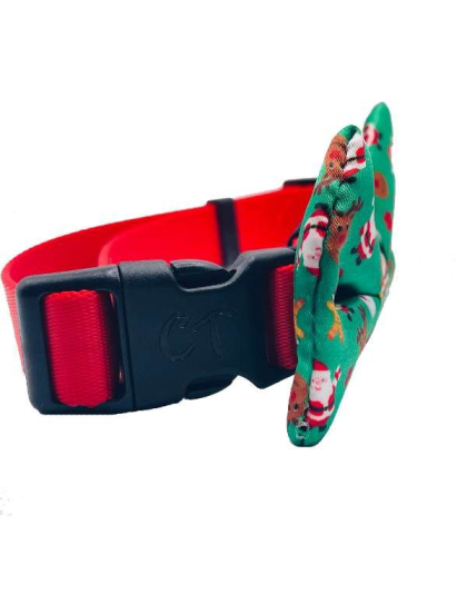 Xmas Green - Cutie Ties Dog Bow Tie - One Size