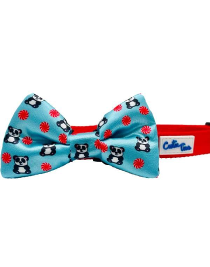 Panda Blue - Cutie Ties Dog Bow Tie - One Size