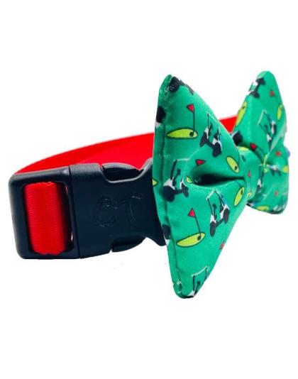 Golf Green - Cutie Ties Dog Bow Tie - One Size
