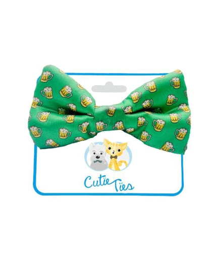 Green Beer - Cutie Ties Dog Bow Tie - One Size