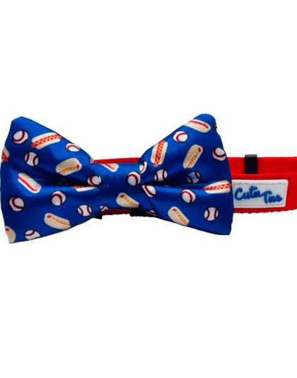 Baseball/Hotdogs - Cutie Ties Dog Bow Tie - One Size