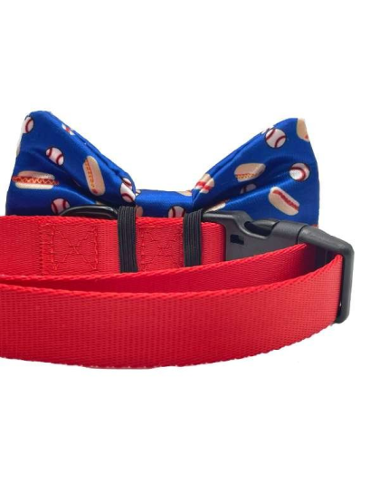 Baseball/Hotdogs - Cutie Ties Dog Bow Tie - One Size