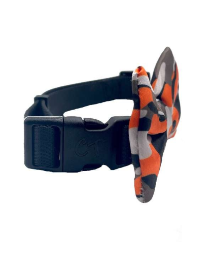 Camouflage Orange - Cutie Ties Dog Bow Tie - One Size