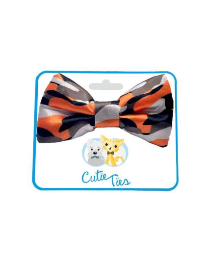 Camouflage Orange - Cutie Ties Dog Bow Tie - One Size