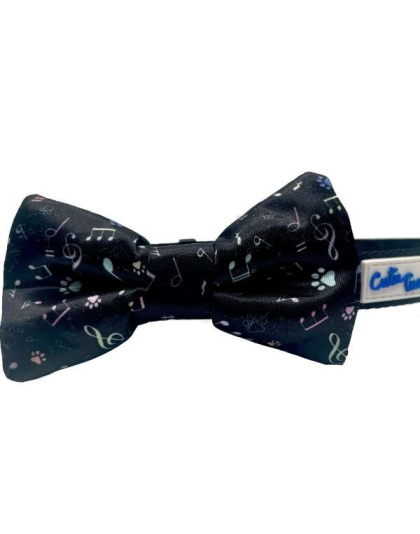 Music Notes/Black - Cutie Ties Dog Bow Tie - One Size