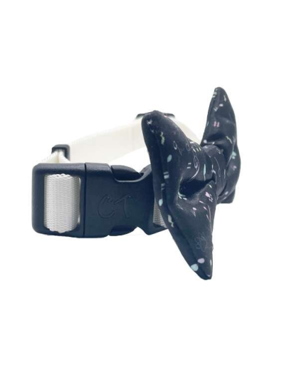 Music Notes/Black - Cutie Ties Dog Bow Tie - One Size