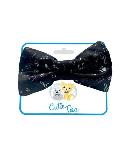 Music Notes/Black - Cutie Ties Dog Bow Tie - One Size