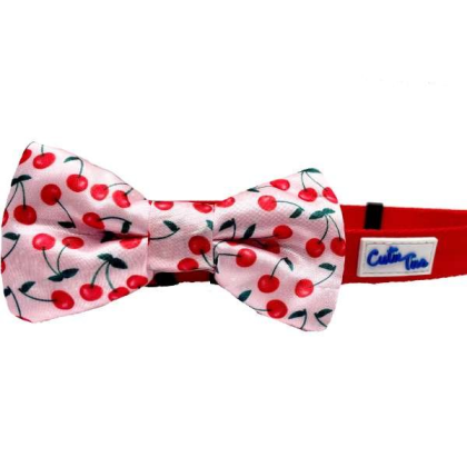 Cherries Print - Cutie Ties Dog Bow Tie - One Size