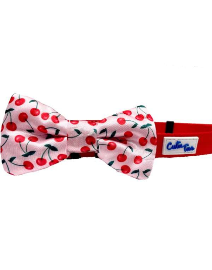 Cherries Print - Cutie Ties Dog Bow Tie - One Size