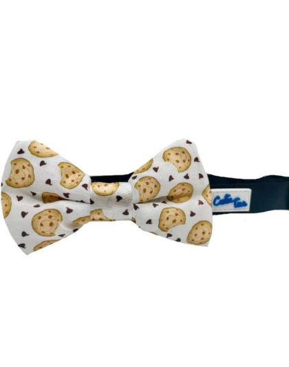 Chocolate Chip Cookie/White - Cutie Ties Dog Bow Tie - One Size