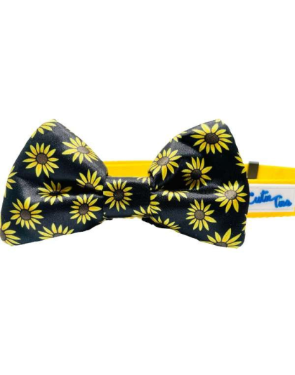 Black Sunflower - Cutie Ties Dog Bow Tie - One Size