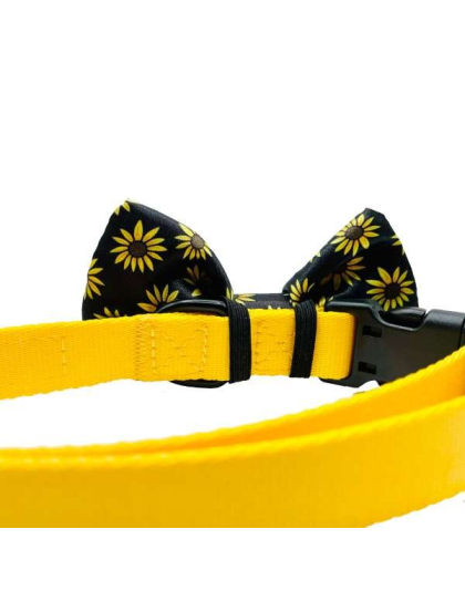 Black Sunflower - Cutie Ties Dog Bow Tie - One Size