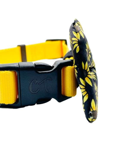 Black Sunflower - Cutie Ties Dog Bow Tie - One Size