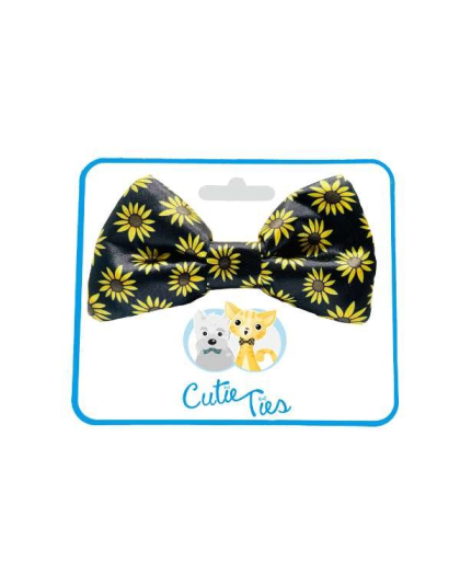 Black Sunflower - Cutie Ties Dog Bow Tie - One Size