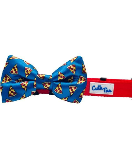 I Usually Only Get The Crust Pizza - Cutie Ties Dog Bow Tie - One Size