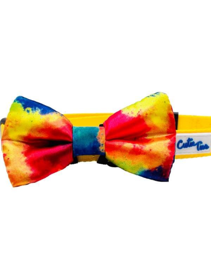 Rainbow Tie Dye - Cutie Ties Dog Bow Tie - One Size