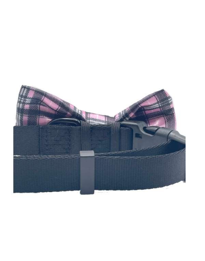 Plaid Pink  - Cutie Ties Dog Bow Tie - One Size