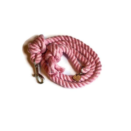 Light Pink - Knotted Rope Dog Leash - Traffic Lead (2 ft)