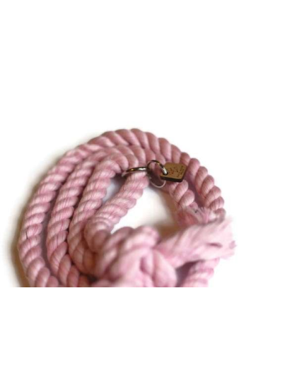 Light Pink - Knotted Rope Dog Leash - Traffic Lead (2 ft)