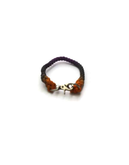 Black, Orange, and Purple  - Rope Dog Collar - 10 inches