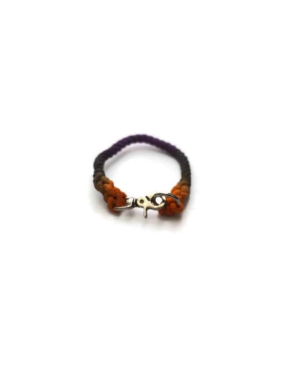 Black, Orange, and Purple  - Rope Dog Collar - 10 inches
