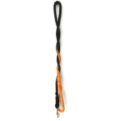 Black and Orange Ombre  - Rope Dog Leash - Traffic Lead (2 ft)