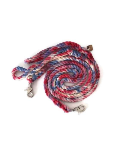 Red, White and Blue Tie Dye  - Rope Dog Leash - 5 ft