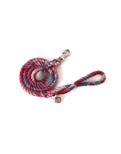 Red, White and Blue Tie Dye  - Rope Dog Leash - Traffic Lead (2 ft)