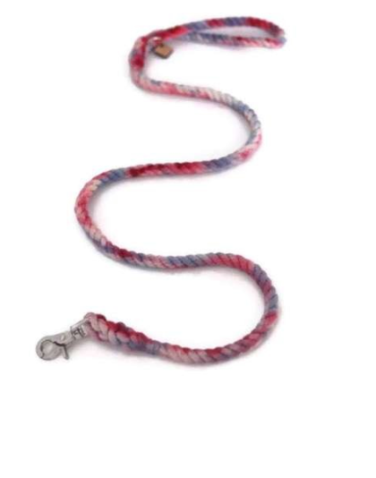Red, White and Blue Tie Dye  - Rope Dog Leash - Traffic Lead (2 ft)