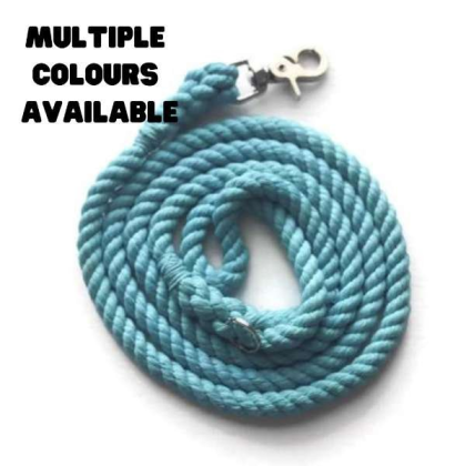 Blue - Single Color Rope Dog Leash - 5 ft