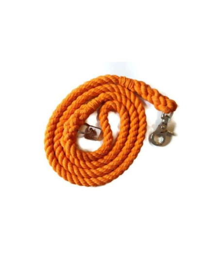 Orange - Single Color Rope Dog Leash - 5 ft