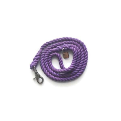 Purple - Single Color Rope Dog Leash - 5 ft