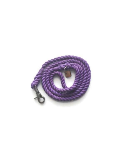 Purple - Single Color Rope Dog Leash - 5 ft