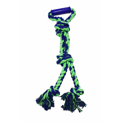 Blue / Green - Amazing Pet Products  Rope With Rubber Handle - 23.5"