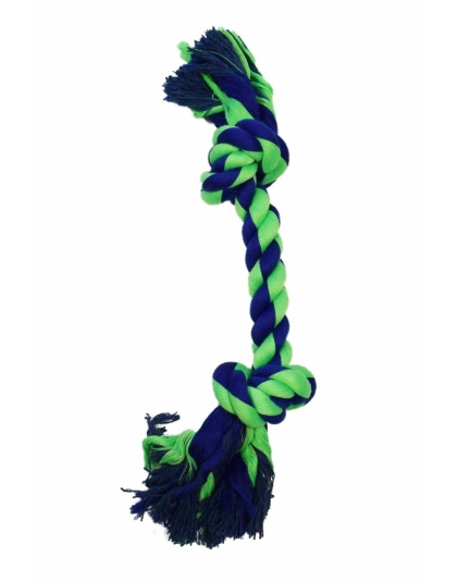 Blue / Green - Amazing Pet Products 2 Knot Bone  - 14"