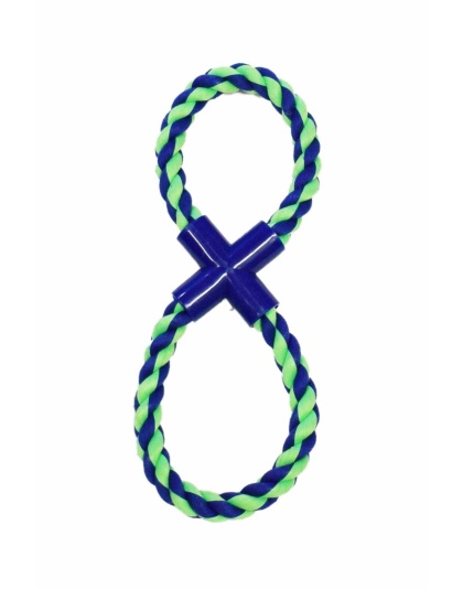 Blue / Green - Amazing Pet Products Figure 8 Tug - 10.5"