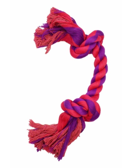 Purple / Magenta - Amazing Pet Products 2 Knot Bone - 14"