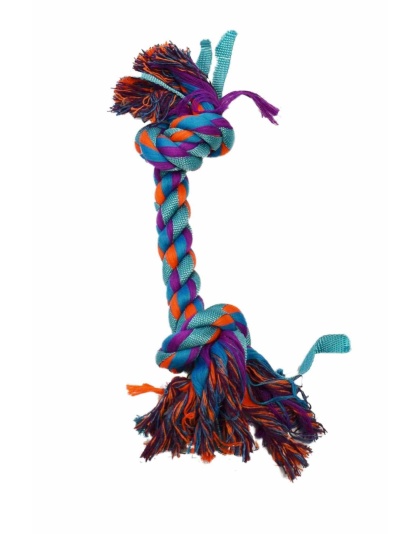 Turquoise - Amazing Pet Products Nylon Rope Bone  - 14"