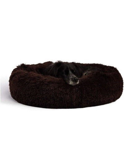 Best Friends by Sheri Shag Donut Dog Bed Dark Chocolate 30"x30"