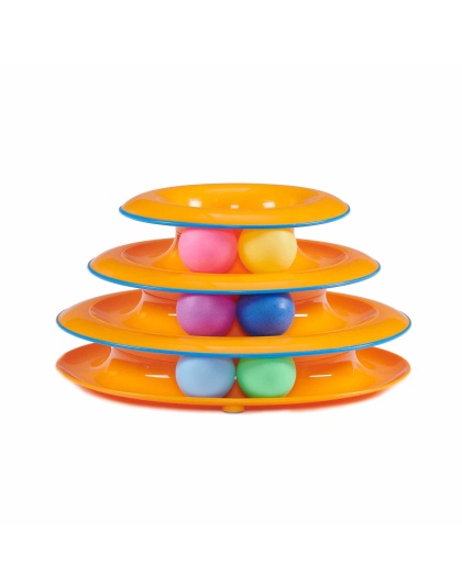 Catstages Tower of Tracks Interactive Cat Toy Multicolor 3-Tier