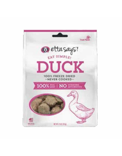 Etta Says! Eat Simple! 100% Freeze Dried Dog Treats Duck 2.5oz