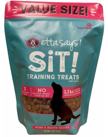 Etta Says! Sit! Dog Training Treats Bacon Recipe Value Bag 16oz