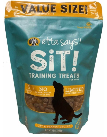 Etta Says! Sit! Dog Training Treats Peanut Butter Recipe Value Bag 16oz